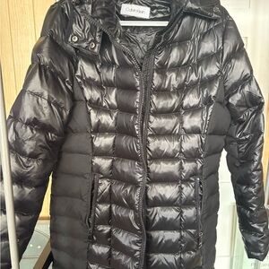 Calvin Klein Women's Shiny Black Puffer Coat